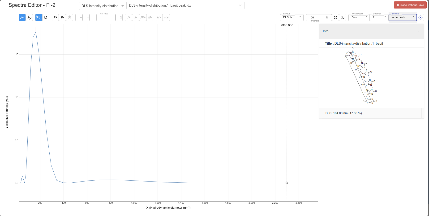 chemspectra toolbar DLS