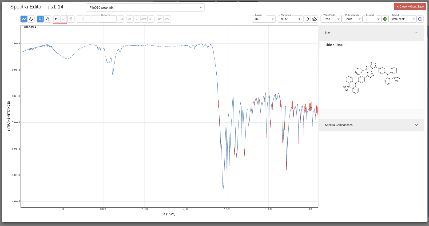 chemspectra toolbar IR