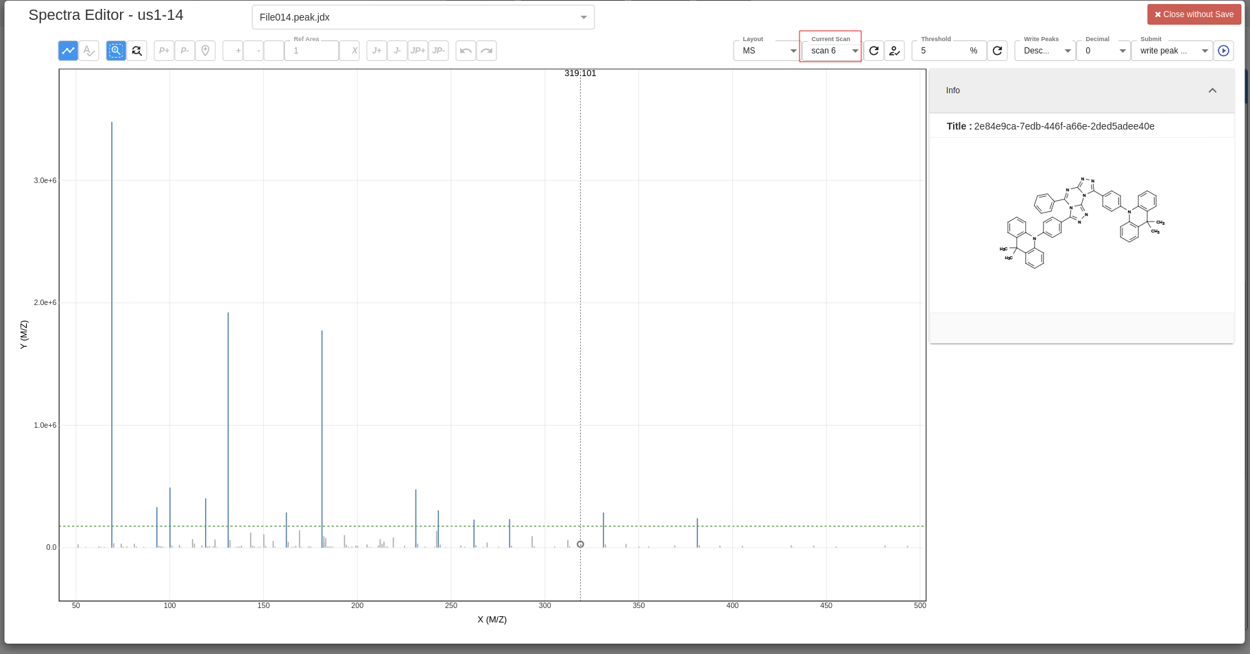 chemspectra toolbar MS