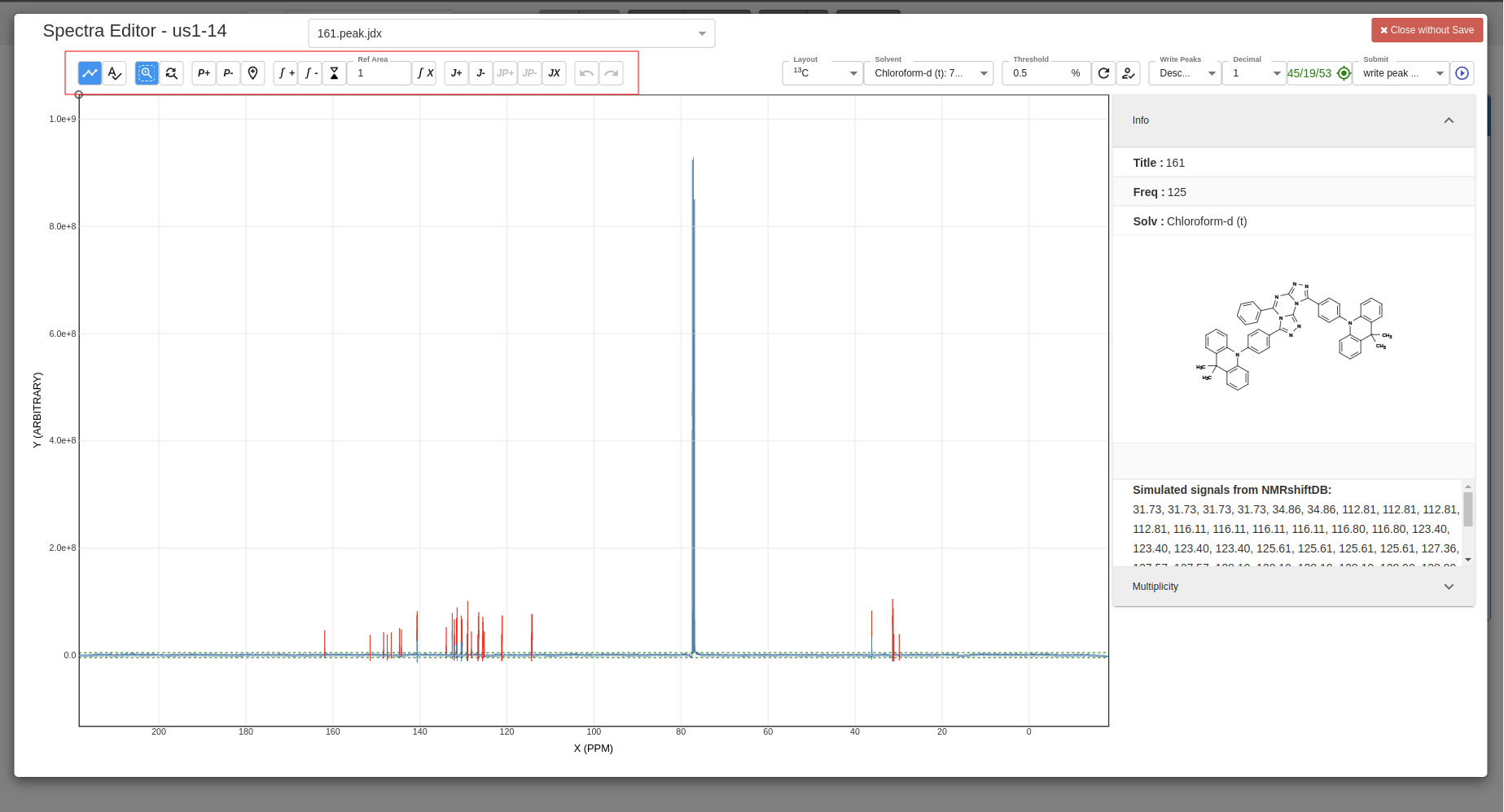 chemspectra toolbar