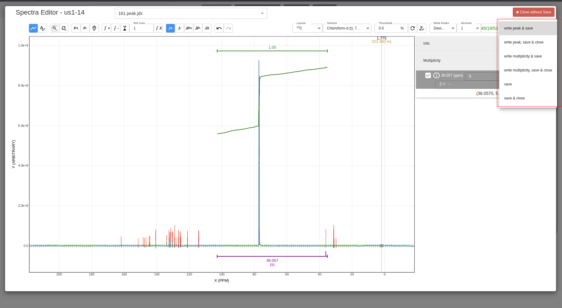 chemspectra select type of submit