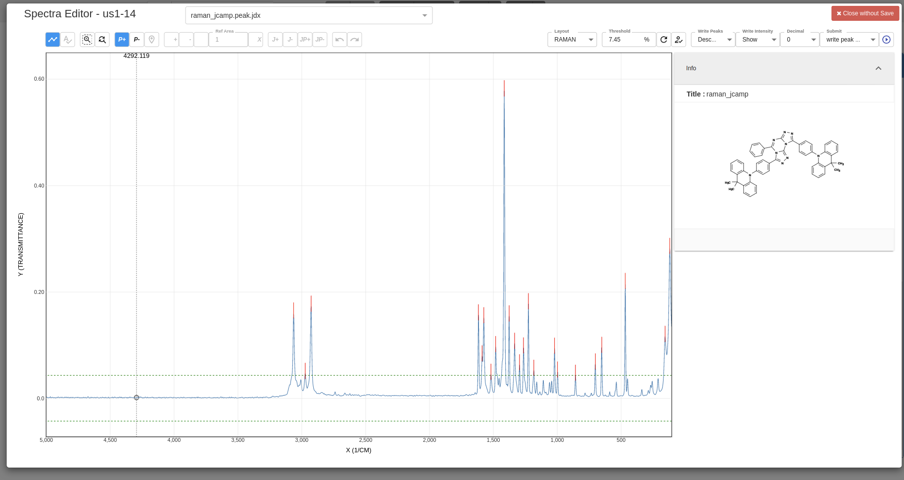 chemspectra toolbar Raman