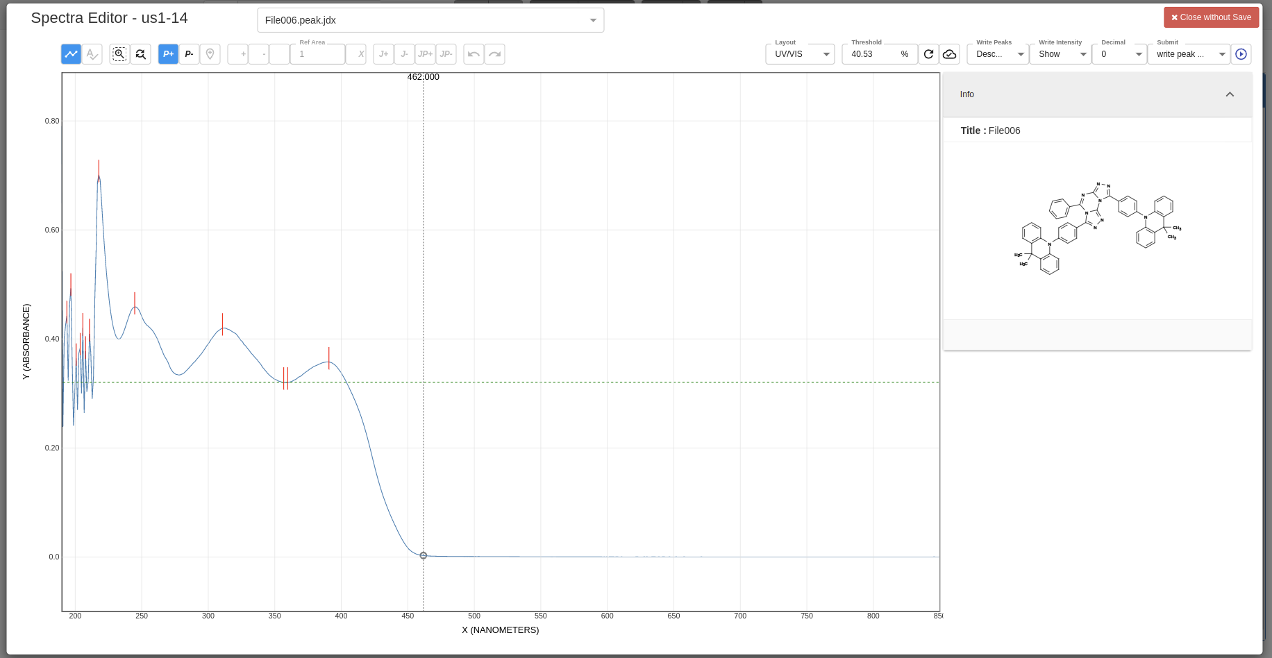 chemspectra toolbar UVVIS