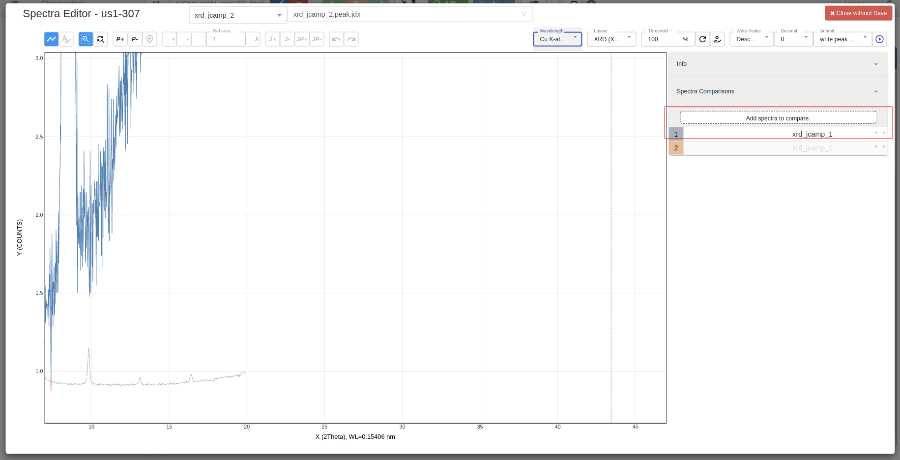 chemspectra xrd compare