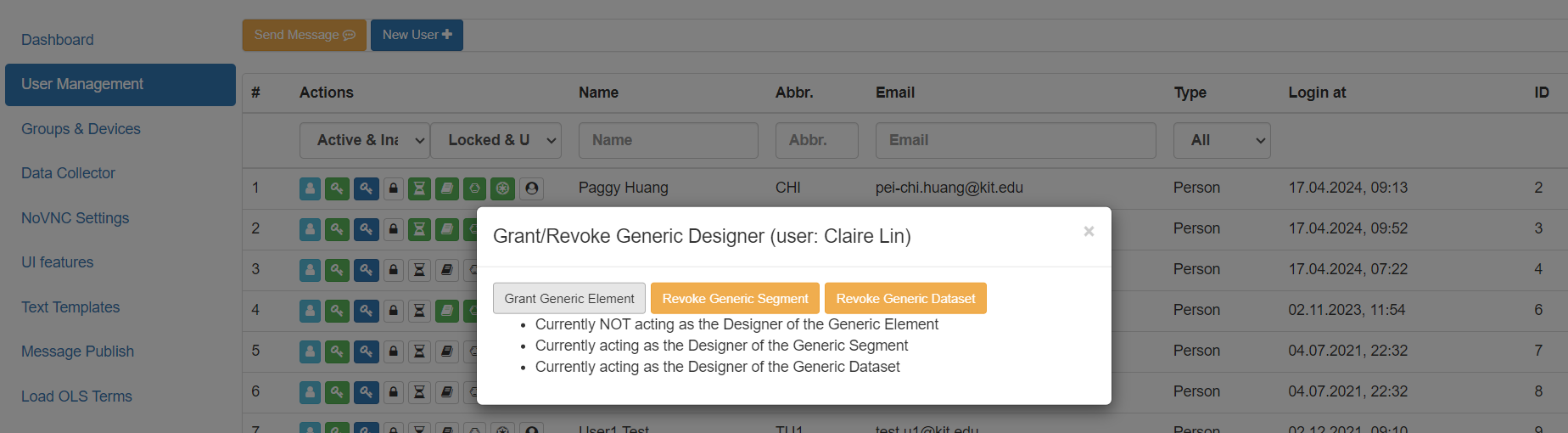 Grant/Revoke Generic Designer
